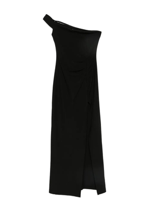 Eleh one-shoulder side-slit dress - Black