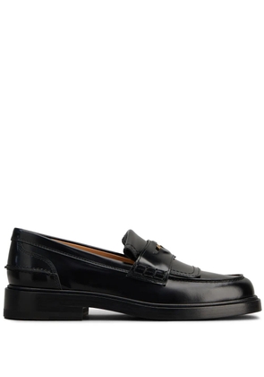 Tod's logo-plaque leather loafers - Black