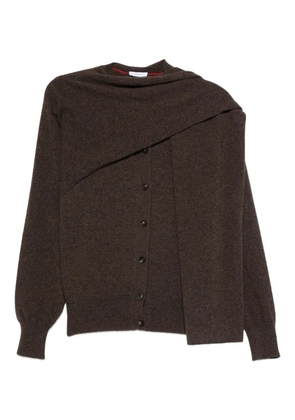 Ferragamo asymmetric button-up cardigan - Brown