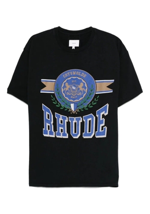 RHUDE crest-print cotton T-shirt - Black