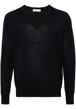 MODES GARMENTS V-neck merino wool jumper - Blue