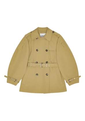 GANNI balloon-sleeve trench coat - Neutrals
