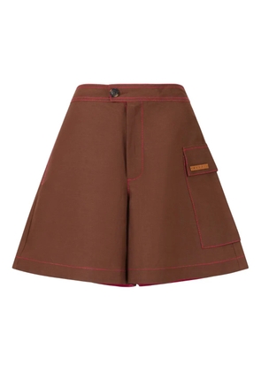 Marni logo-patch shorts - Brown