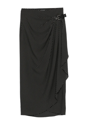 TOM FORD polka-dot buckled midi skirt - Black