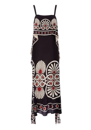 La DoubleJ Slip-Around geometric-print dress - Black