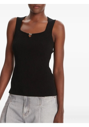 BOSS ribbed appliqué top - Black