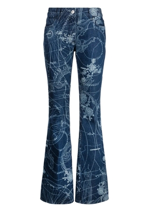 Off-White graphic-print flared jeans - Blue