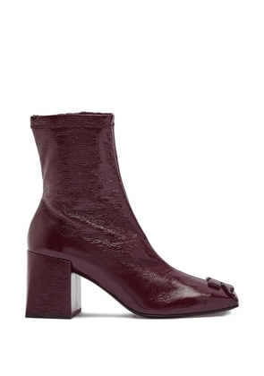Courrèges Reedition crinkled vinyl ankle boots - Red
