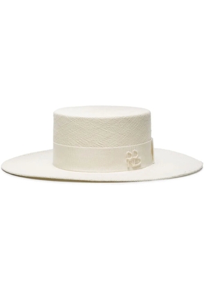 Ruslan Baginskiy Double-chain strap boater hat - Neutrals