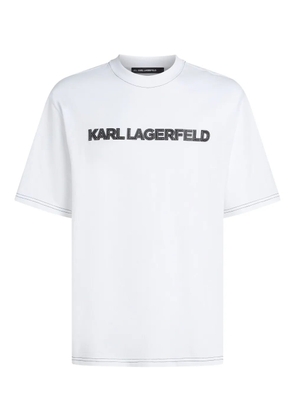 Karl Lagerfeld contrast-stitching T-shirt - White