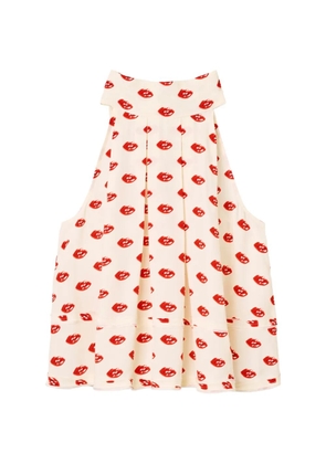 Marc Jacobs lips-print halterneck top - Neutrals