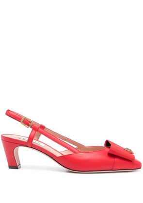 Bally 55mm bow-detail pumps - Red