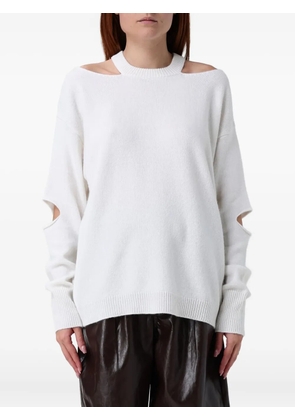 Federica Tosi cutout round-neck sweatshirt - White