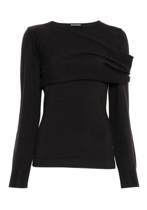P.A.R.O.S.H. draped wool sweater - Brown