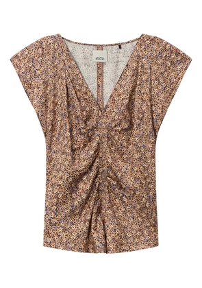 ISABEL MARANT ruffled lonea top - Brown
