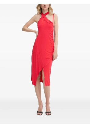 LIU JO asymmetric-neck midi dress - Red