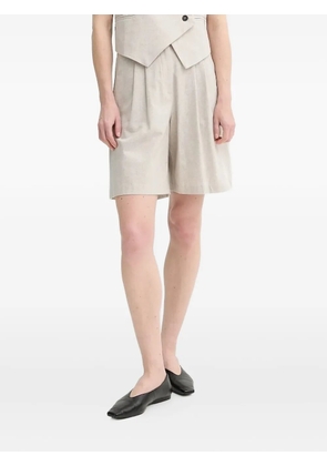 ALOHAS pleated-front high-waisted shorts - Neutrals