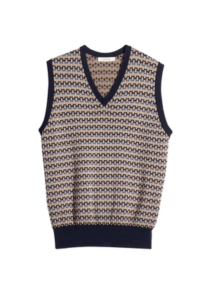 LEMAIRE patterned V-neck vest - Neutrals