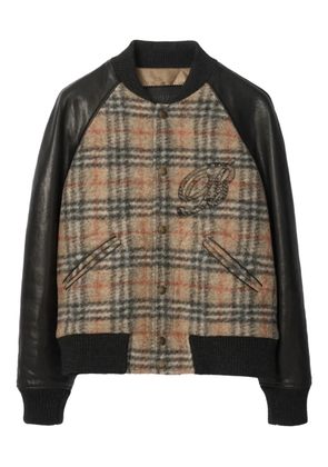 Burberry Check-panel bomber jacket - Neutrals