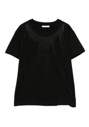 Patrizia Pepe rhinestone-embellished T-shirt - Black