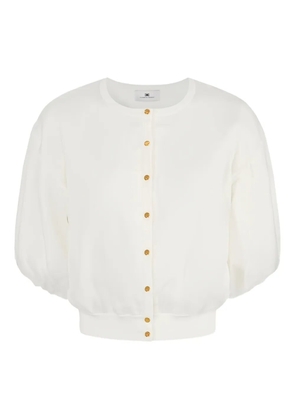 Elisabetta Franchi puffed-sleeve cardigan - White