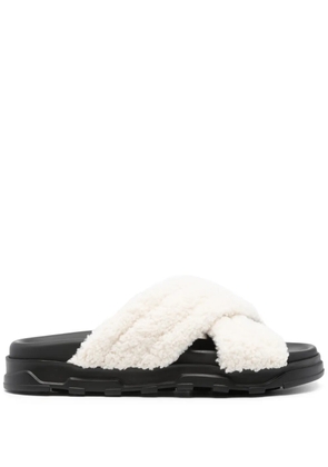 Fabiana Filippi faux-shearling leather slides - White