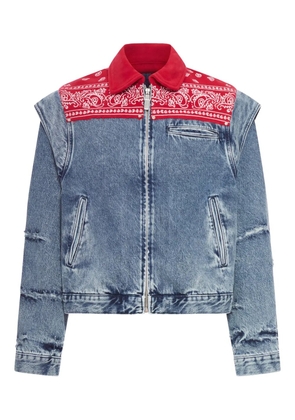 PDF bandana-panel denim jacket - Blue