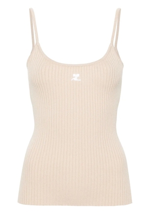 Courrèges Reedition ribbed top - Neutrals
