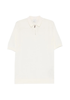 Eleventy half-zip short-sleeve polo shirt - White