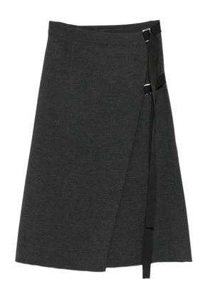MRZ buckle-fastening wrap midi skirt - Grey