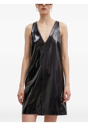 HUGO V-neck panelled mini dress - Black