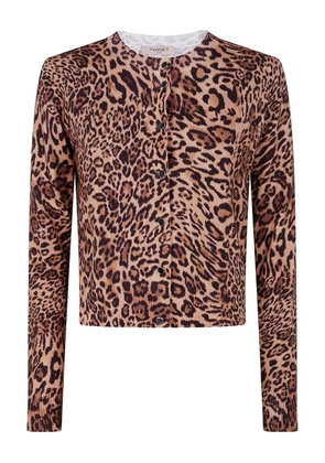TWINSET leopard-print button-fastening cardigan - Brown