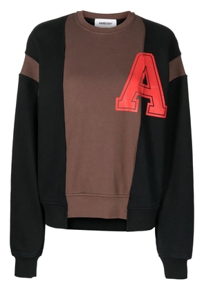 AMBUSH collegiate-print patchwork sweatshirt - Black
