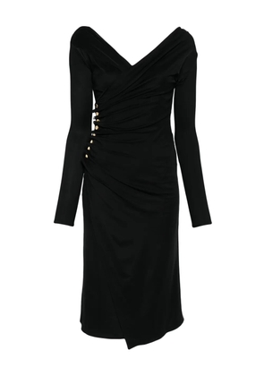 Elisabetta Franchi side-button draped dress - Black