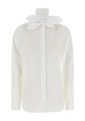 Moschino bow-detail cotton shirt - White