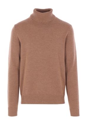 Zanone ribbed high-neck sweater - Brown
