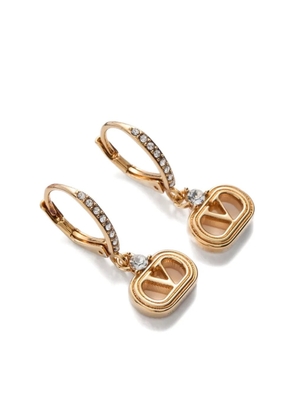 Valentino Garavani oval metal earrings with Swarovski® crystals - Gold