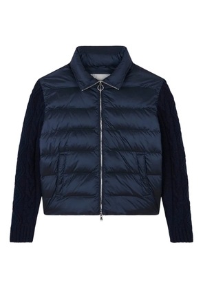 Paul & Shark Shiny hybrid down cable-knit jacket - Blue