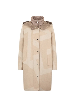 Moorer hooded graphic coat - Neutrals