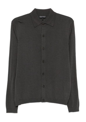 Emporio Armani polo-neck button cardigan - Grey