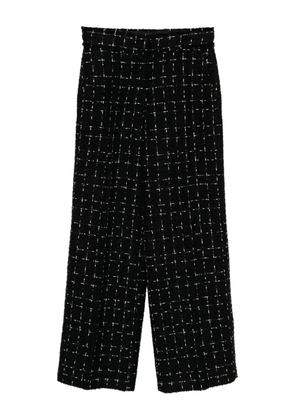 Karl Lagerfeld logo-print boucle trousers - Black