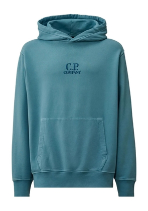 C.P. Company embroidered-logo hoodie - Blue