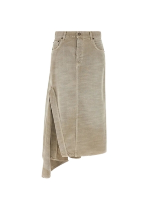 Haikure Ann Bull 44 dyed denim midi skirt - Neutrals