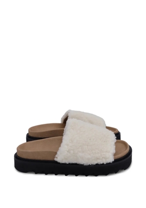 Iris & Ink Poppy round-toe slides - White