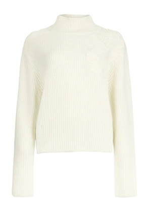 LIU JO high-neck embellished sweater - White