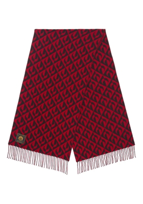 Marine Serre moon lozenge wool scarf - Red