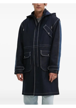 Desigual denim-panel hooded parka - Black