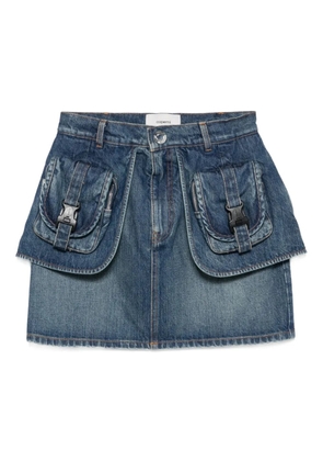 Coperni flap-pockets denim skirt - Blue