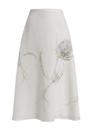 Alberta Ferretti floral midi skirt - Neutrals