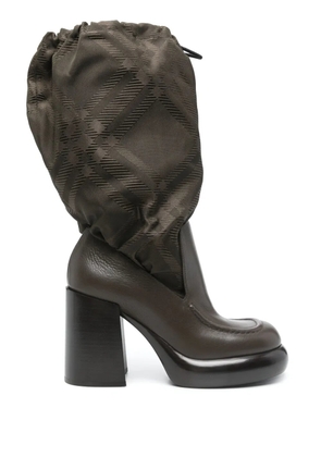 Burberry Pre-Owned 100mm check-jacquard boots - Brown